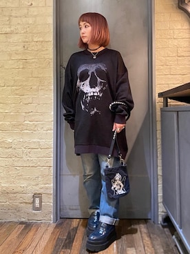 「HYSTERIC GLAMOUR（ヒステリックグラマー）のアイテム（チョーカー）」を使った、つぼねさん（レディース・153cm）の秋コーディネート