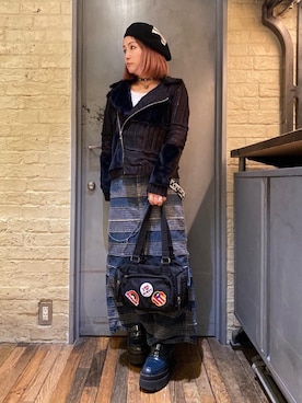 「ラフコーデ」｜「アイテム（ライダースジャケット）」を使った、つぼねさん（レディース・153cm）の秋コーディネート