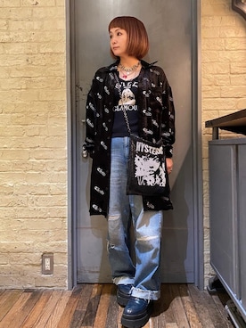 「シャツ 」｜「アイテム（アクセサリー）」を使った、つぼねさん（レディース・153cm）の冬コーディネート