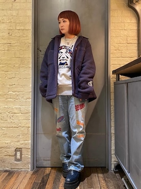 「シャツ 」｜「アイテム（アクセサリー）」を使った、つぼねさん（レディース・153cm）の冬コーディネート