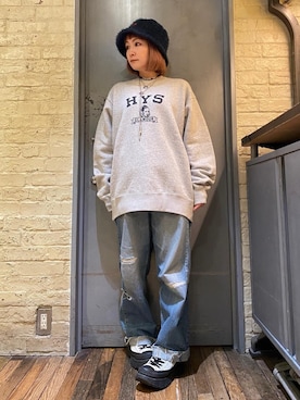 「HYSTERIC GLAMOUR（ヒステリックグラマー）のアイテム（チョーカー）」を使った、つぼねさん（レディース・153cm）の冬コーディネート