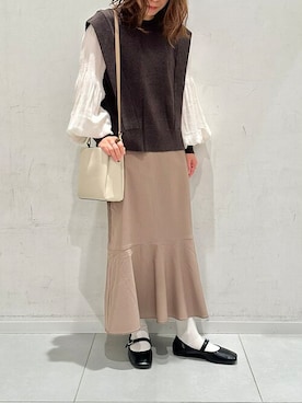 「SENSE OF PLACE by URBAN RESEARCH（センスオブプレイスバイアーバンリサーチ）のアイテム（バレエシューズ）」を使った、megさん（レディース・153cm）の冬コーディネート