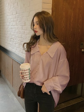 「とろみシャツ」｜douladoulaさん（レディース・155cm）の冬コーディネート