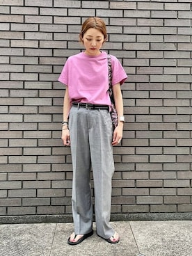 「スタッズベルト」｜阿部さん（レディース・165cm）の夏コーディネート