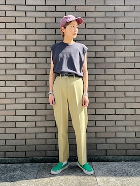 「スタッズベルト」｜阿部さん（レディース・165cm）の夏コーディネート