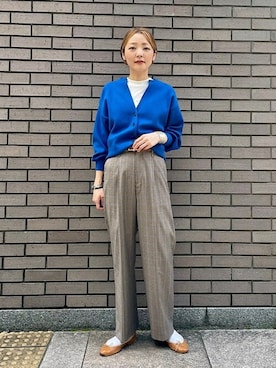 「アイテム（カーディガン/ボレロ、ブルー系）」を使った、阿部さん（レディース・165cm）の夏コーディネート
