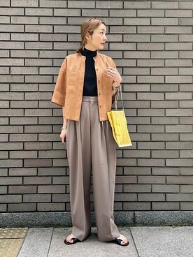 「EleSac（エルサック）のアイテム」を使った、阿部さん（レディース・165cm）の春コーディネート