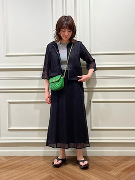 「SHIPS any（シップス エニィ）のアイテム（ノーカラージャケット）」を使った、西林さん（レディース・165cm）の春コーディネート