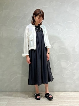 「SHIPS any（シップス エニィ）のアイテム（ノーカラージャケット）」を使った、西林さん（レディース・165cm）の夏コーディネート