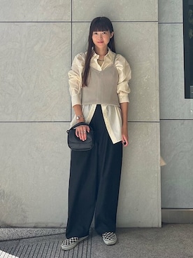 「アイテム（その他トップス）」を使った、安孫子さん（レディース・155cm）の秋コーディネート