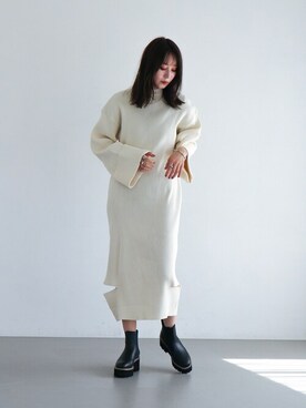 「EVOL(EVOL)」｜「アイテム（ブーツ）」を使った、千葉さん（レディース・162cm）の秋コーディネート