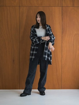 「EVOL（イーボル）のアイテム（ブーツ）」を使った、千葉さん（レディース・162cm）の秋コーディネート