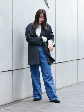 「EVOL（イーボル）のアイテム（ブーツ）」を使った、千葉さん（レディース・162cm）の秋コーディネート