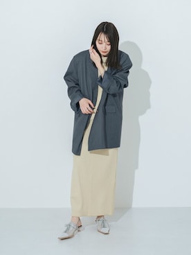 「EVOL(EVOL)」｜「アイテム（パンプス）」を使った、千葉さん（レディース・162cm）の春コーディネート