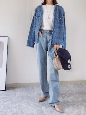 「Miniministore（ミニミニストア）のアイテム（パンツ）」を使った、Ada.さん（レディース・164cm）の秋コーディネート