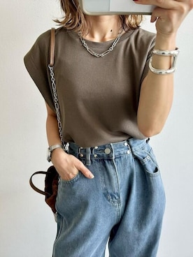 「Miniministore（ミニミニストア）のアイテム（パンツ）」を使った、Ada.さん（レディース・153cm）の秋コーディネート