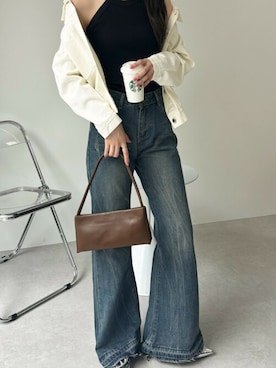 「Miniministore（ミニミニストア）のアイテム（パンツ）」を使った、Ada.さん（レディース・158cm）の秋コーディネート