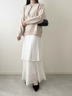 「kirakiraShop（キラキラショップ）の【累計販売数9万点突破の大ヒットニット】オーバーサイズ ミックスカラーニット（ニット/セーター）」を使った、Ada.さん（レディース・161cm）の秋コーディネート