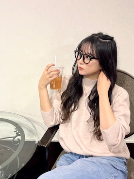 「kirakiraShop（キラキラショップ）の【累計販売数9万点突破の大ヒットニット】オーバーサイズ ミックスカラーニット（ニット/セーター）」を使った、Ada.さん（レディース・162cm）の秋コーディネート