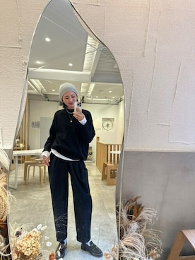 「kirakiraShop（キラキラショップ）の【累計販売数9万点突破の大ヒットニット】オーバーサイズ ミックスカラーニット（ニット/セーター）」を使った、Ada.さん（レディース・167cm）の秋コーディネート