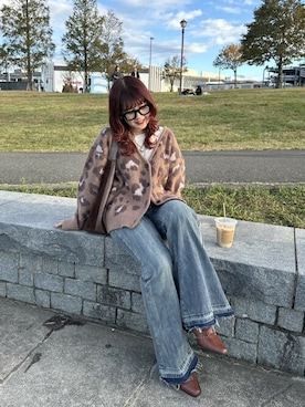 「Miniministore（ミニミニストア）のアイテム（パンツ）」を使った、Ada.さん（レディース・153cm）の秋コーディネート