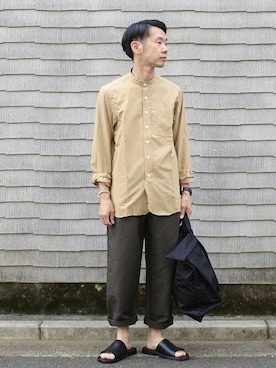 「IKE BEHAR（アイクベーハー）のアイテム」を使った、野間さん（メンズ・164cm）の夏コーディネート