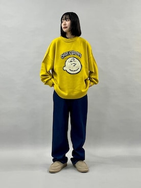 「ピーナッツ(PEANUTS)」｜FREAK'S STORE HEAD OFFICE MENさん（レディース・164cm）の冬コーディネート