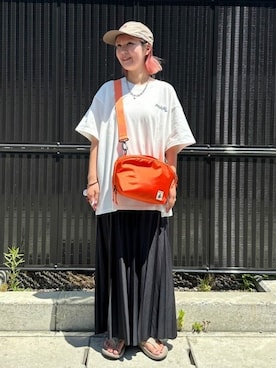 「アイテム（帽子、ベージュ系）」を使った、FREAK'S STORE HEAD OFFICE MENさん（レディース・160cm）の夏コーディネート