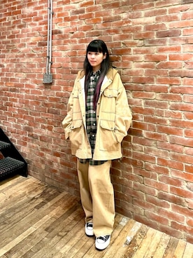 「シャツ 」｜「アイテム（ブルゾン）」を使った、mtkさん（レディース・159cm）の秋コーディネート