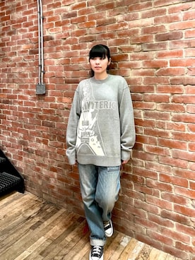 「HYSTERIC GLAMOUR（ヒステリックグラマー）の【26～28cm】サイドジップ ハイカットスニーカー（スニーカー）」を使った、mtkさん（レディース・159cm）の冬コーディネート