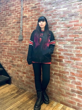 「スキニー」｜「アイテム（その他アウター）」を使った、mtkさん（レディース・159cm）の冬コーディネート