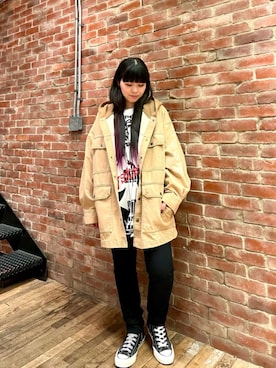 「スキニー」｜「アイテム（ブルゾン）」を使った、mtkさん（レディース・159cm）の冬コーディネート