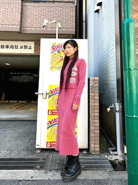 「アイテム（その他アウター、ピンク系）」を使った、mtkさん（レディース・159cm）の秋コーディネート