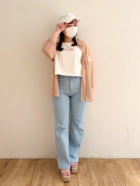 「仙台」｜「アイテム（帽子）」を使った、みいぴさん（レディース・153cm）の春コーディネート