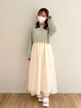 「仙台」｜「アイテム（ワンピース/ドレス）」を使った、みいぴさん（レディース・153cm）の春コーディネート