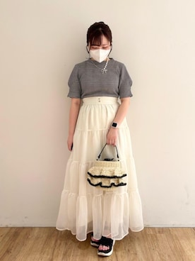 「仙台」｜「アイテム（アクセサリー）」を使った、みいぴさん（レディース・153cm）の春コーディネート