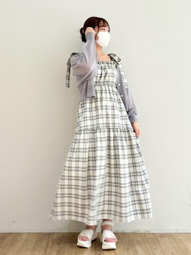 「仙台」｜「アイテム（ワンピース/ドレス）」を使った、みいぴさん（レディース・153cm）の夏コーディネート