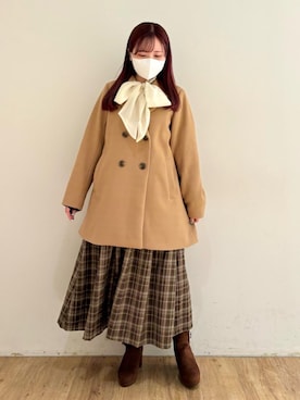 「仙台」｜「アイテム（その他アウター）」を使った、みいぴさん（レディース・153cm）の秋コーディネート