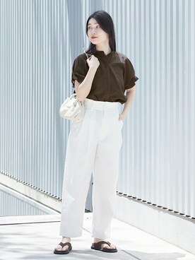 「journal standard L'essage（ジャーナルスタンダードレサージュ）のアイテム（パンツ）」を使った、AYAKOさん（レディース・165cm）の夏コーディネート