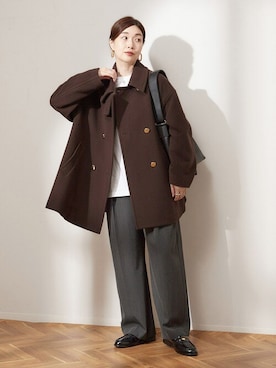 「journal standard L'essage（ジャーナルスタンダードレサージュ）のアイテム（ステンカラーコート）」を使った、AYAKOさん（レディース・165cm）の秋コーディネート