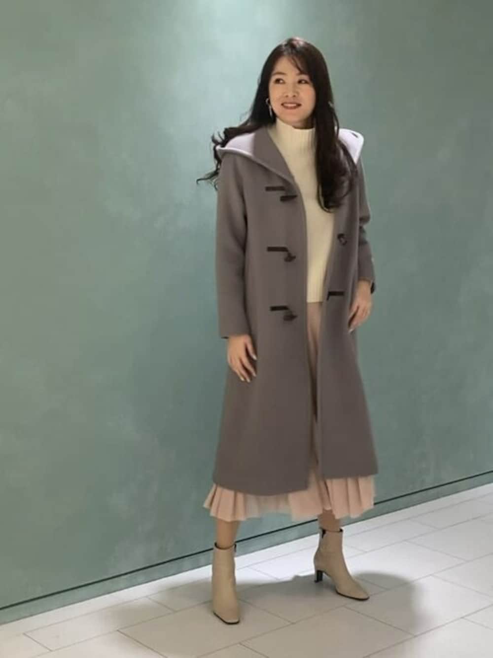 ANAYIアナイ　メルトンファー　ダッフル　コート ANAYIアナイメルトンファーダッフルコート