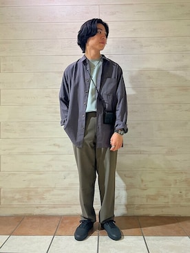 「アイテム（財布）」を使った、金子さん（メンズ・163cm）の秋コーディネート