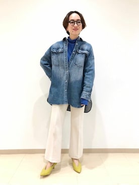 「アイテム（パンプス、グリーン系）」を使った、horiさん（レディース・160cm）の冬コーディネート