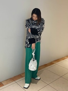 「#秋コーデ」｜「アイテム（スラックス）」を使った、まいまいさん（レディース・158cm）の秋コーディネート