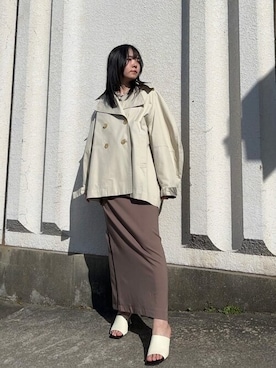 「STUDIOUS（ステュディオス）のアイテム（サンダル）」を使った、STUDIOUS STAFFさん（レディース・155cm）の春コーディネート