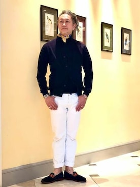 「JOHN SMEDLEY（ジョンスメドレー）のアイテム（Tシャツ/カットソー）」を使った、BEAMS Fさん（メンズ・170cm）の春コーディネート