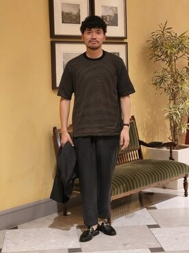 「JOHN SMEDLEY（ジョンスメドレー）のアイテム（トップス）」を使った、BEAMS Fさん（メンズ・175cm）の夏コーディネート