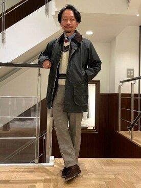 「BEAMS F（ビームスエフ）のアイテム（ブルゾン）」を使った、BEAMS Fさん（メンズ・165cm）の冬コーディネート
