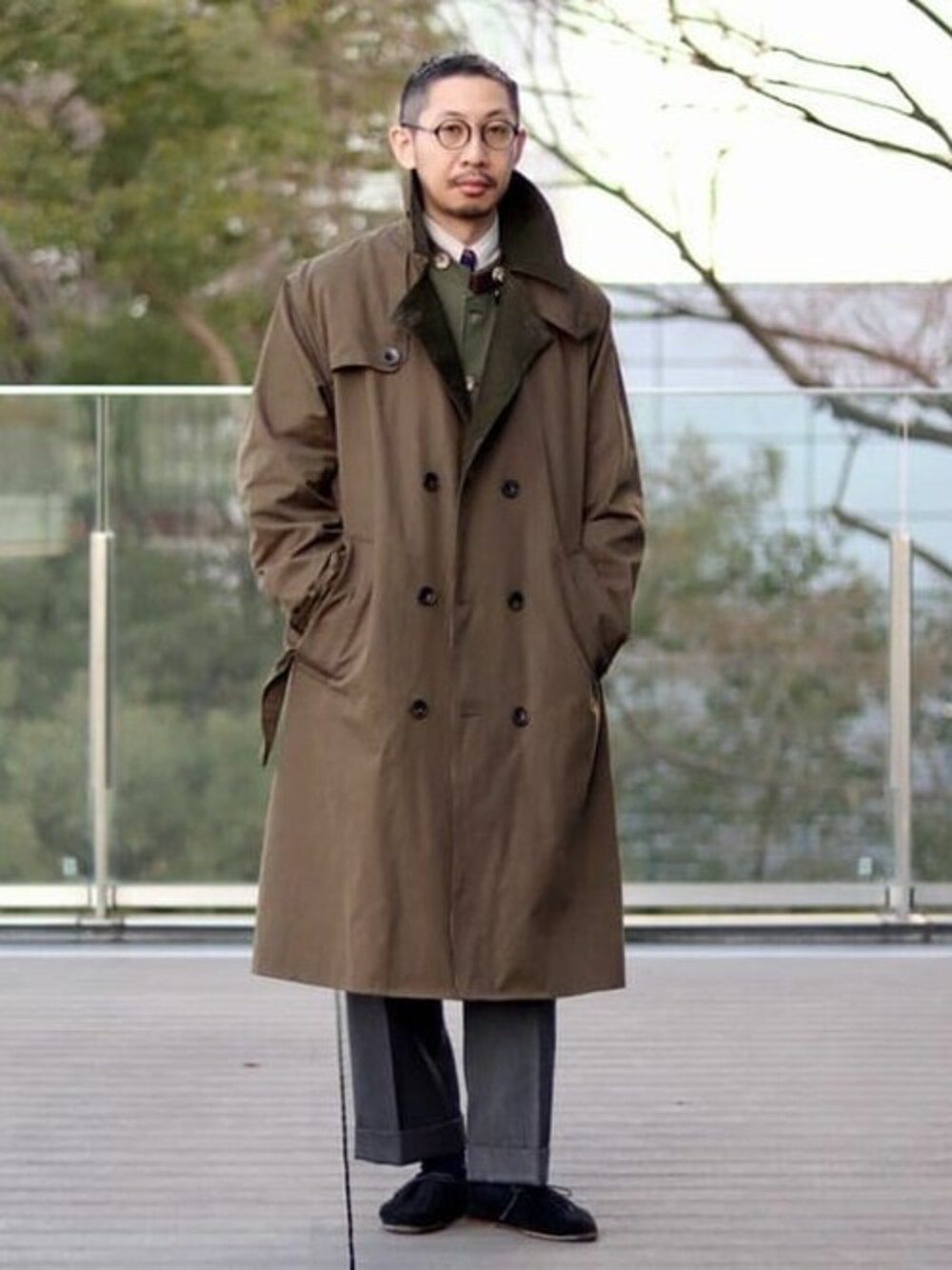 Barbour × BEAMS F / 別注 WHITLEY ピーチドコットン トレンチコートを