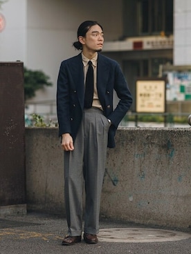 「ascot（アスコット）のアイテム」を使った、BEAMS Fさん（メンズ・171cm）の春コーディネート